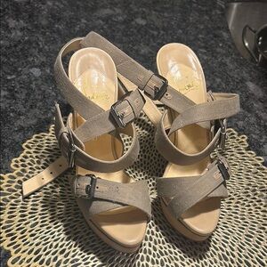 Christian Louboutin Tan Strappy Heels